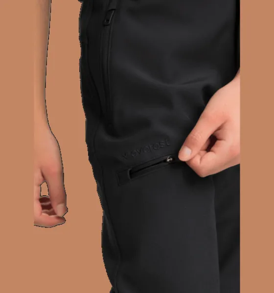 Vandringsbyxor|Vandringsbyxor>Everest Outdoor J Lt Softshell Pnt BLACK