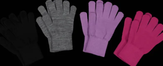 Handskar & Vantar|Handskar & Vantar>Everest Outdoor J 4-pack Magic Glv BLK/GRY/PNK/PURPL