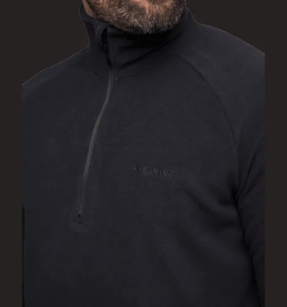 Tröjor & T-Shirts|Tröjor>Everest Outdoor M Quarter Zip BLACK