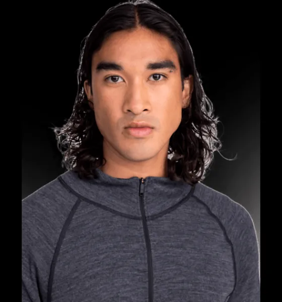 Tröjor & T-Shirts>Everest Outdoor M Wool Uw Half Zip GREY MELANGE