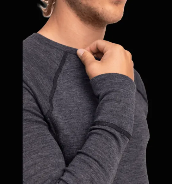 Tröjor & T-Shirts>Everest Outdoor M Wool Uw Sht 2 GREY MELANGE