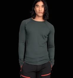 Tröjor & T-Shirts>Everest Outdoor M Wool Uw Sht 2 DARK GREEN
