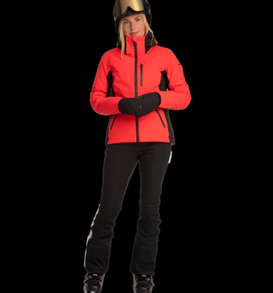 Skidjackor|Varma jackor>Everest Outdoor W Luna Jacket FIERY RED/BLACK