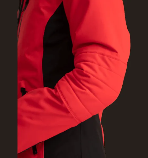 Skidjackor|Varma jackor>Everest Outdoor W Luna Jacket FIERY RED/BLACK