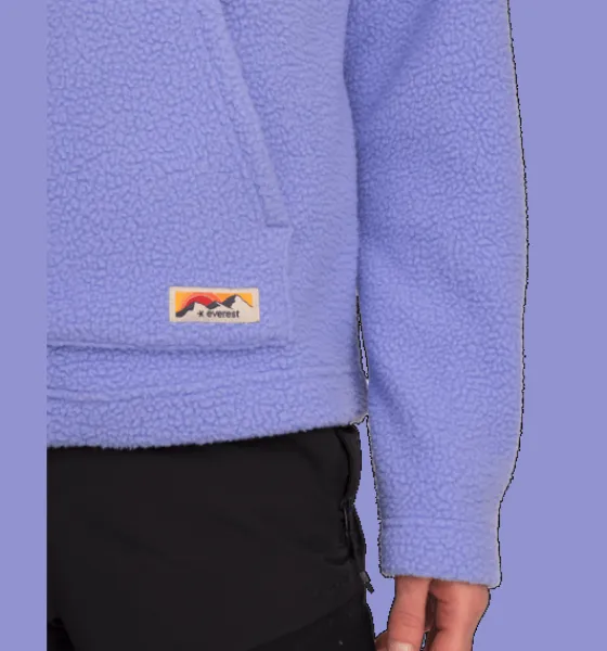 Tröjor & T-Shirts|Tröjor>Everest Outdoor W Pile Hoodie LT LAVENDEL