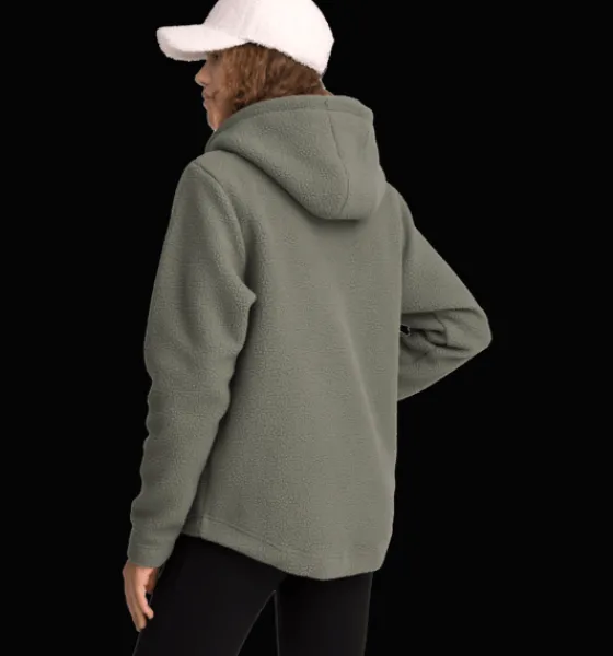 Tröjor & T-Shirts|Tröjor>Everest Outdoor W Pile Hoodie KHAKI GREY