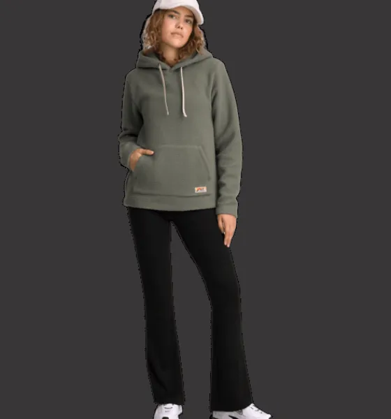 Tröjor & T-Shirts|Tröjor>Everest Outdoor W Pile Hoodie KHAKI GREY