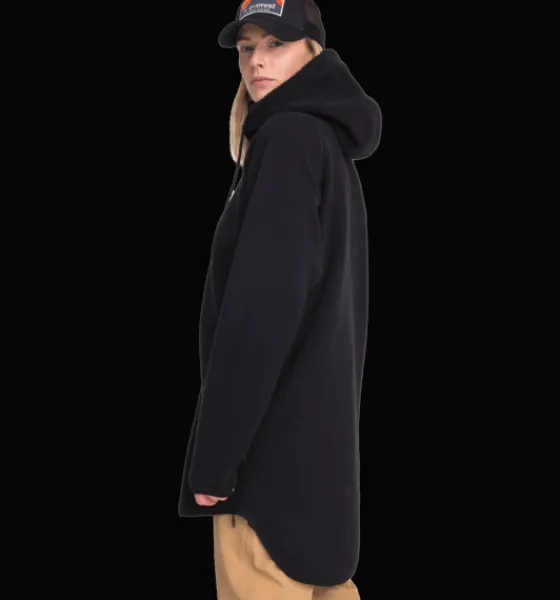 Tröjor & T-Shirts|Tröjor>Everest Outdoor W Pile Long Hood BLACK