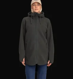 Tröjor & T-Shirts|Tröjor>Everest Outdoor W Pile Long Hood DARK GREEN