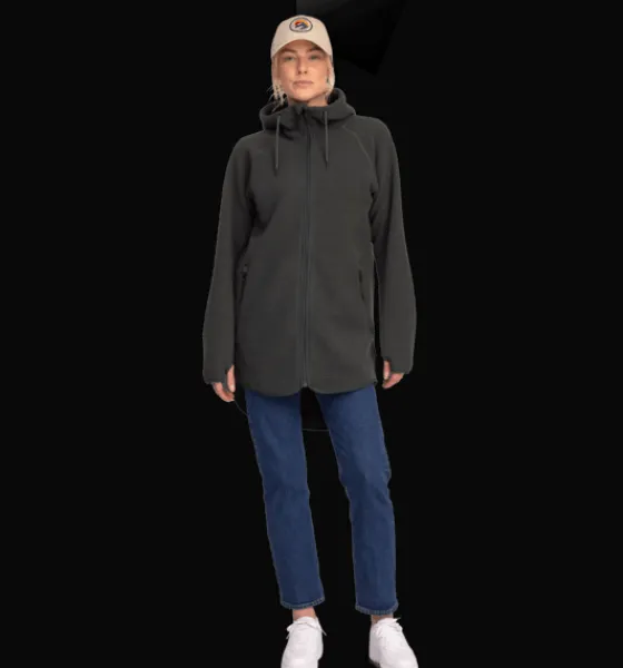 Tröjor & T-Shirts|Tröjor>Everest Outdoor W Pile Long Hood DARK GREEN