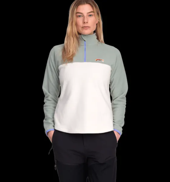 Tröjor & T-Shirts|Tröjor>Everest Outdoor W Quarter Zip WHITE/GREEN