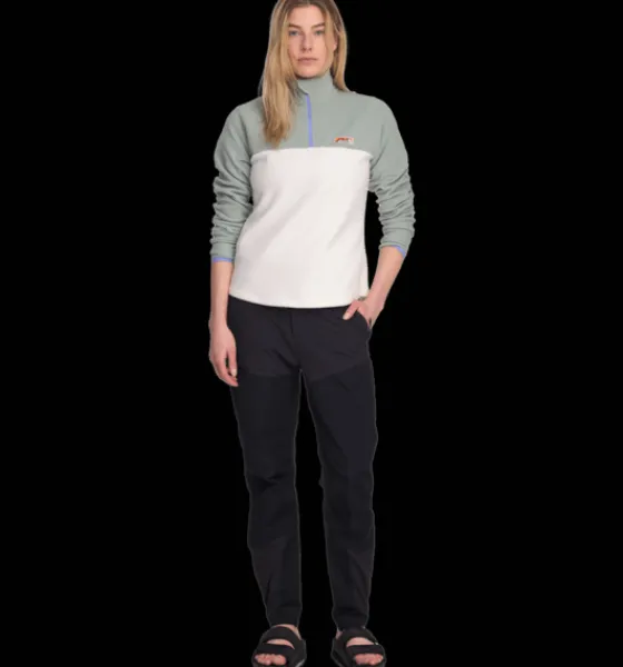 Tröjor & T-Shirts|Tröjor>Everest Outdoor W Quarter Zip WHITE/GREEN