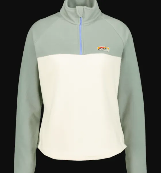 Tröjor & T-Shirts|Tröjor>Everest Outdoor W Quarter Zip WHITE/GREEN