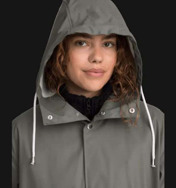 Regnjackor|Tunna jackor>Everest Outdoor W Rain Coat Long KHAKI GREY