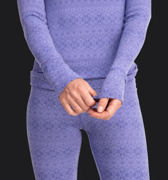 Tröjor & T-Shirts>Everest Outdoor W Wool Underwear Shirt 2 LAVENDER PATTERN